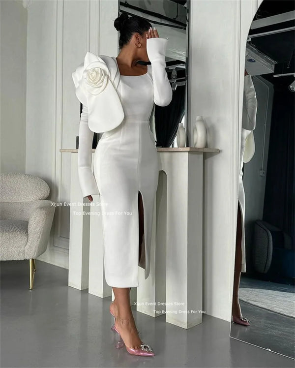 Crepe Ivory Short Evening Dresses