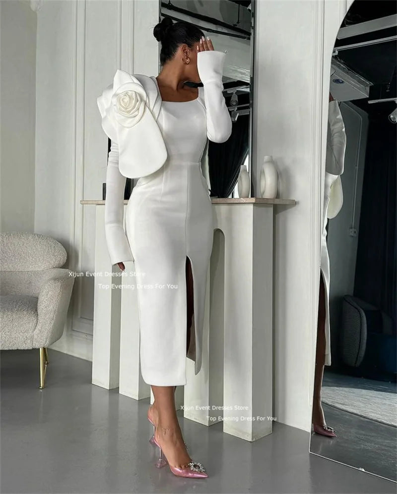 Crepe Ivory Short Evening Dresses