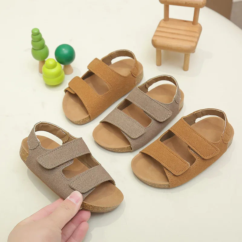 Suede Sandals with Arch Slip-On
