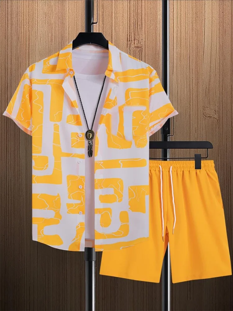 Everyday Short-sleeved Shirt And Sports Shorts Set