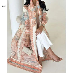 Retro Printed Long Sleeved Abaya