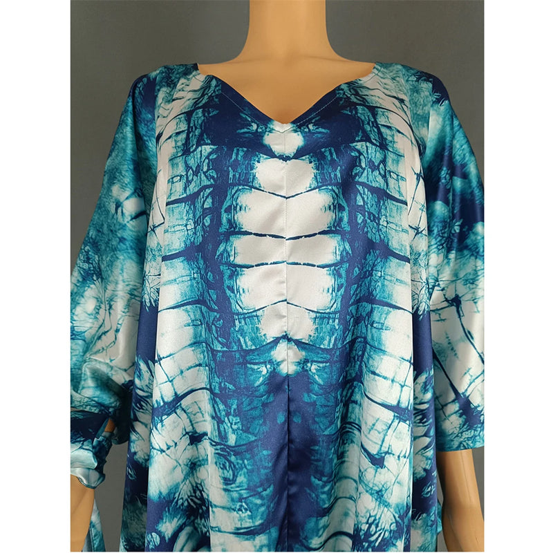 Ankara Dashiki Scarf Gown Caftan Dress