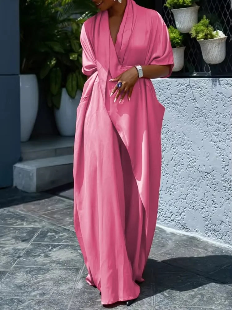 V-Neck Asymmetric Loose Chic Bohemian Dress