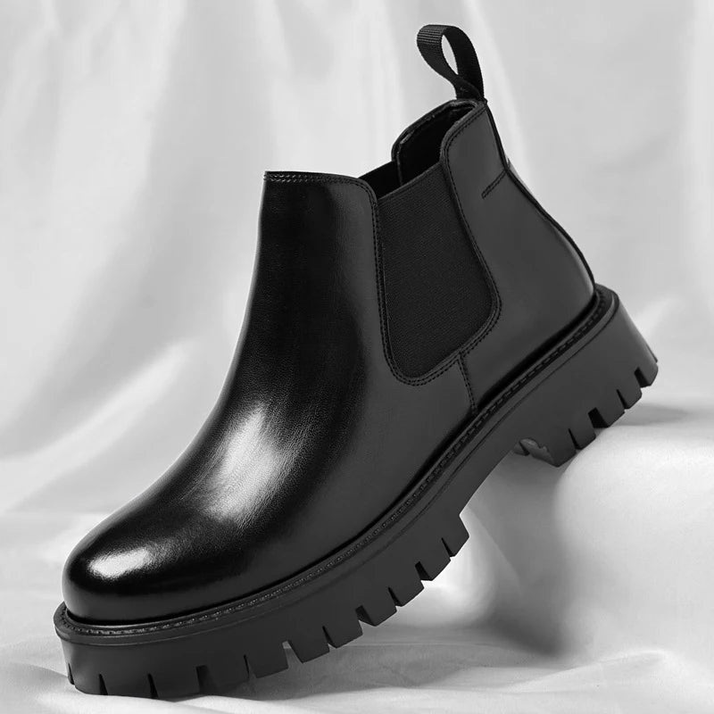 Classic Retro Chelsea Leather Ankle Boots