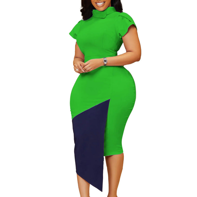 Short Sleeve Polyester Bodycon Dress