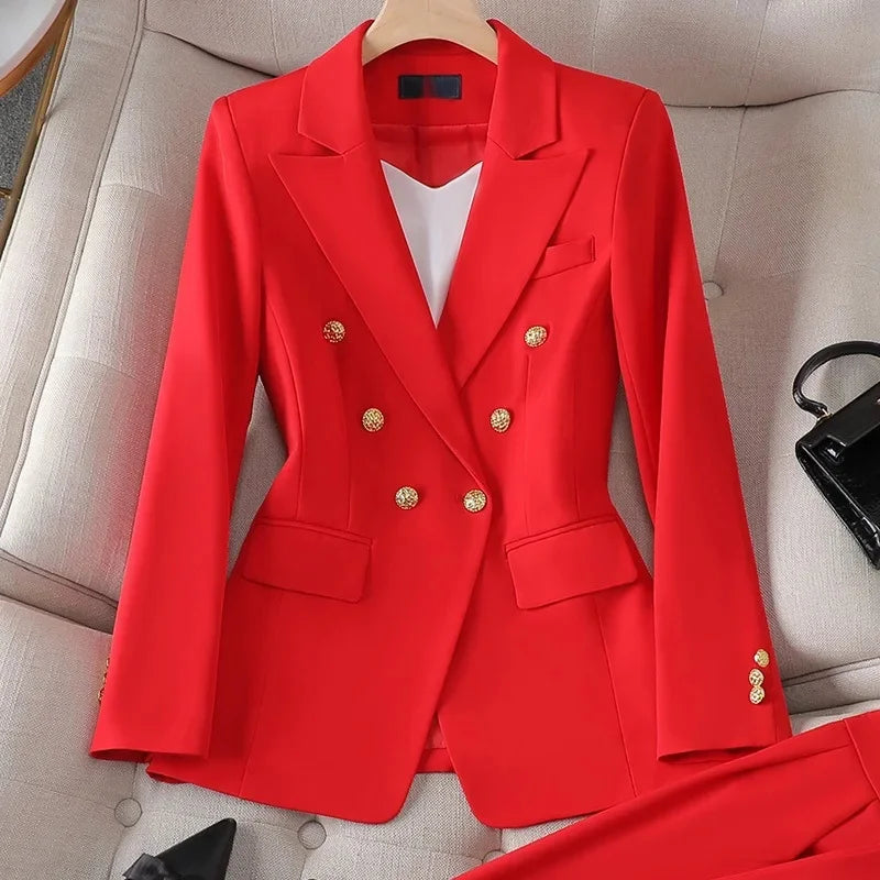Elegant Western-Style High-End Business Attire Long-Pants Set