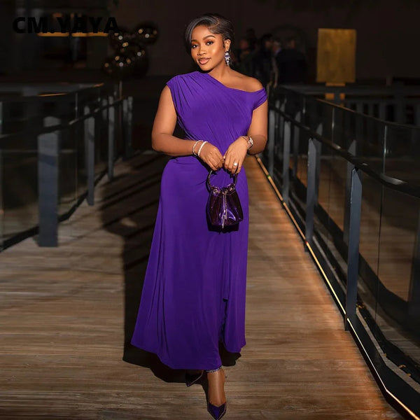 Ruched Sleeveless High Side Split Maxi Dress