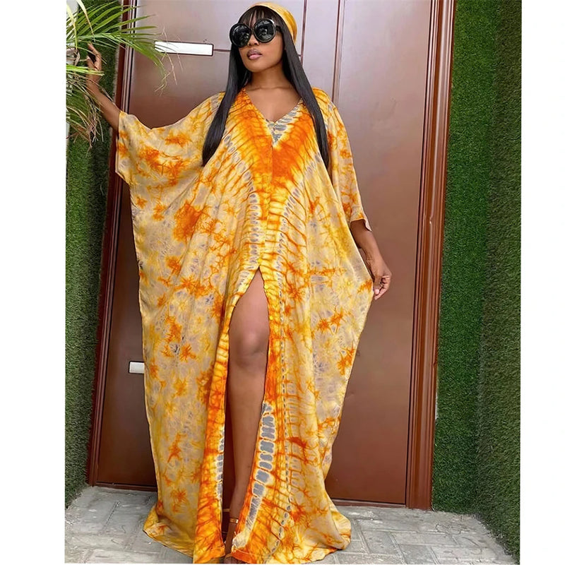 Ankara Dashiki Scarf Gown Caftan Dress