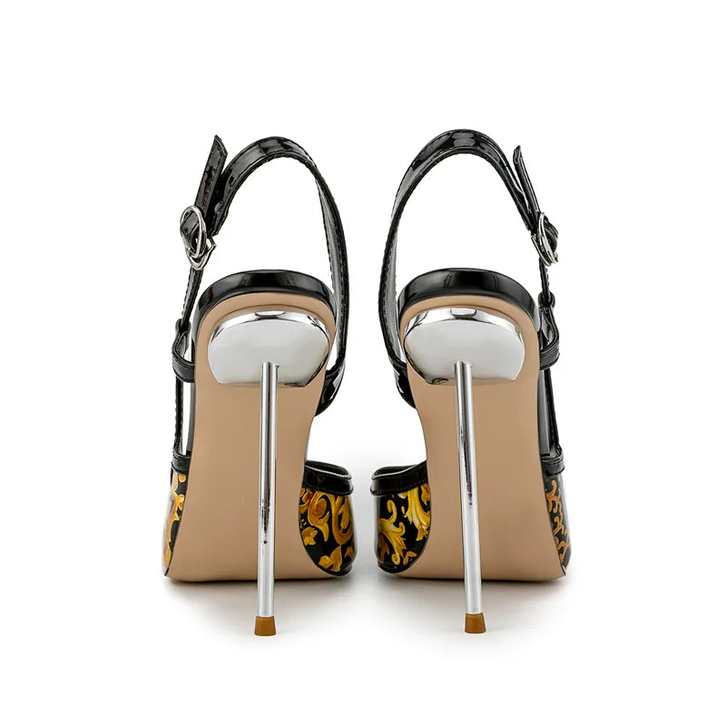 Pointed Toe Back Strap Sandals High Thin Heel