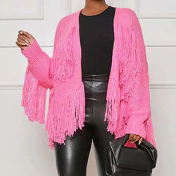 Casual Knitted Cardigan Tassel Sweater