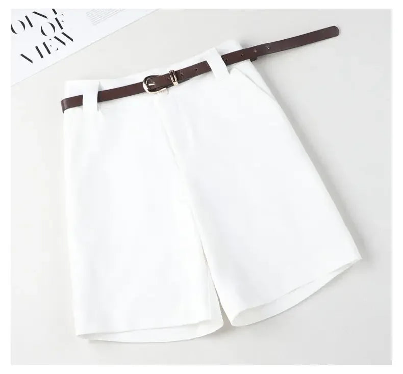 Summer Thin Four-point Slim High Waist A-line Casual Wide-leg Short