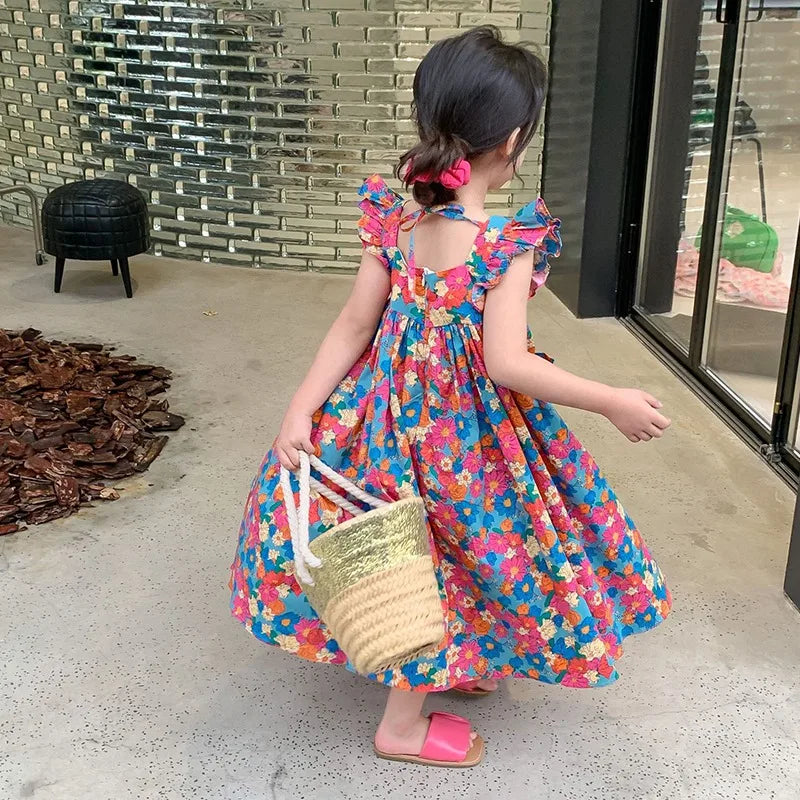 Square Neck Flying Sleeves Cute Princess Dress