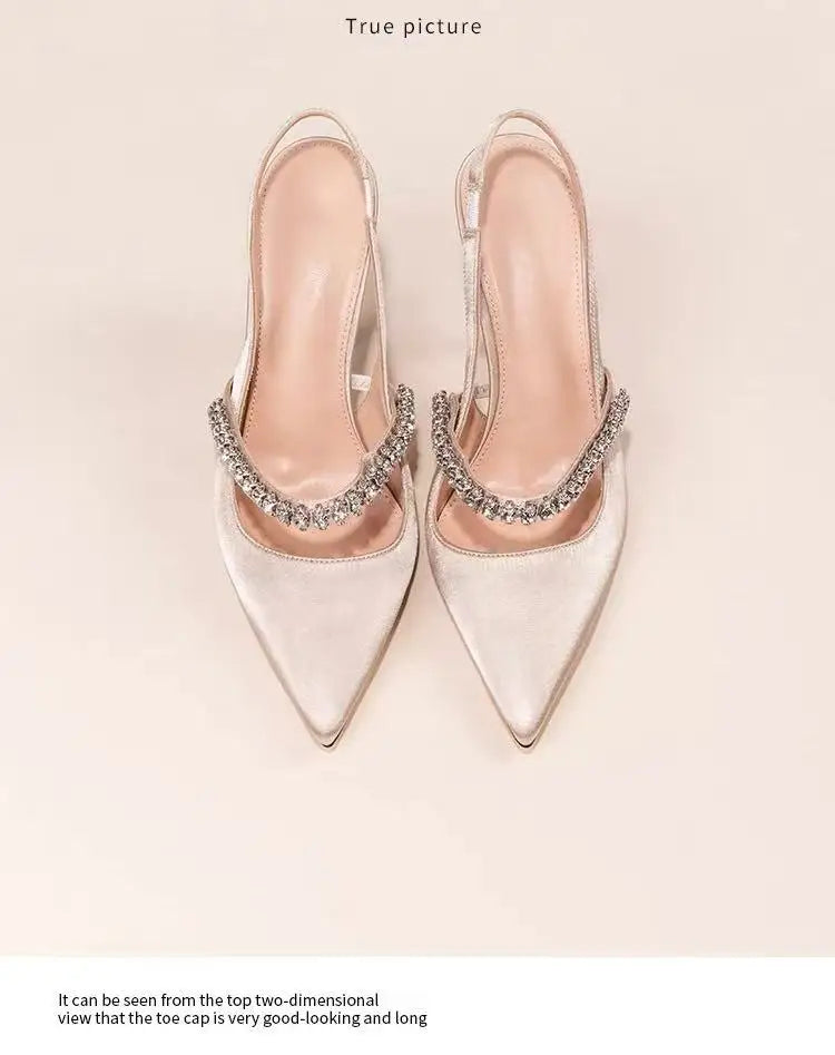 Slim Heeled Pointed High-heeled Shoes with A Headband