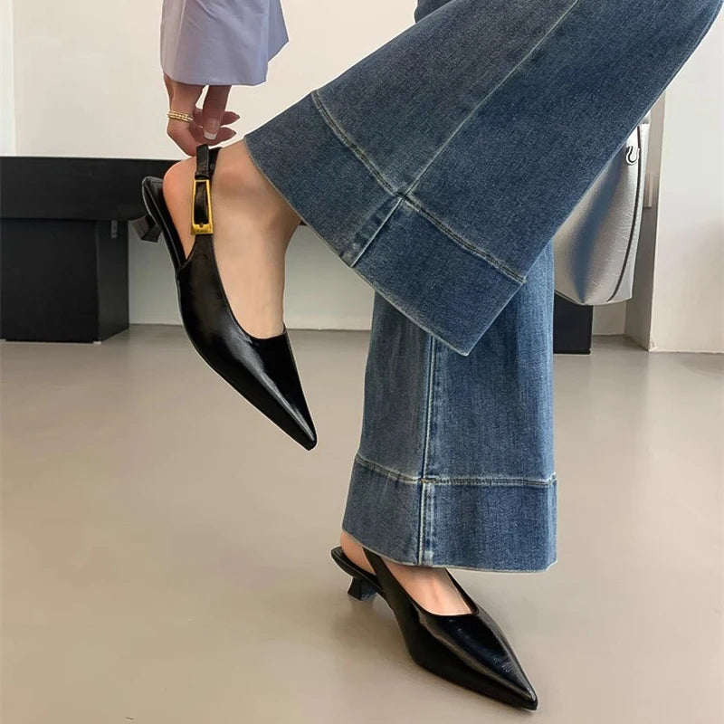 Summer Pointed Toe Low Heel Stripper
