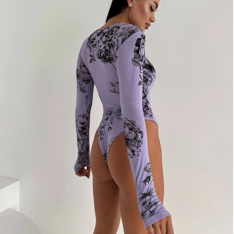 Sexy Round Neck Long Sleeve Bodycon Tshirt