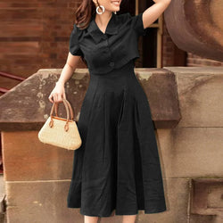 Two Piece Sets Office Short Sleeve Outwear And Tank Dress
