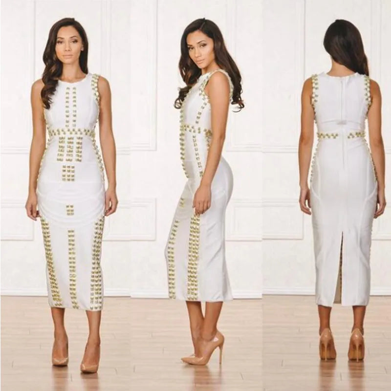 Classical Sleeveless O-Neck Sexy Bodycon Long Dress