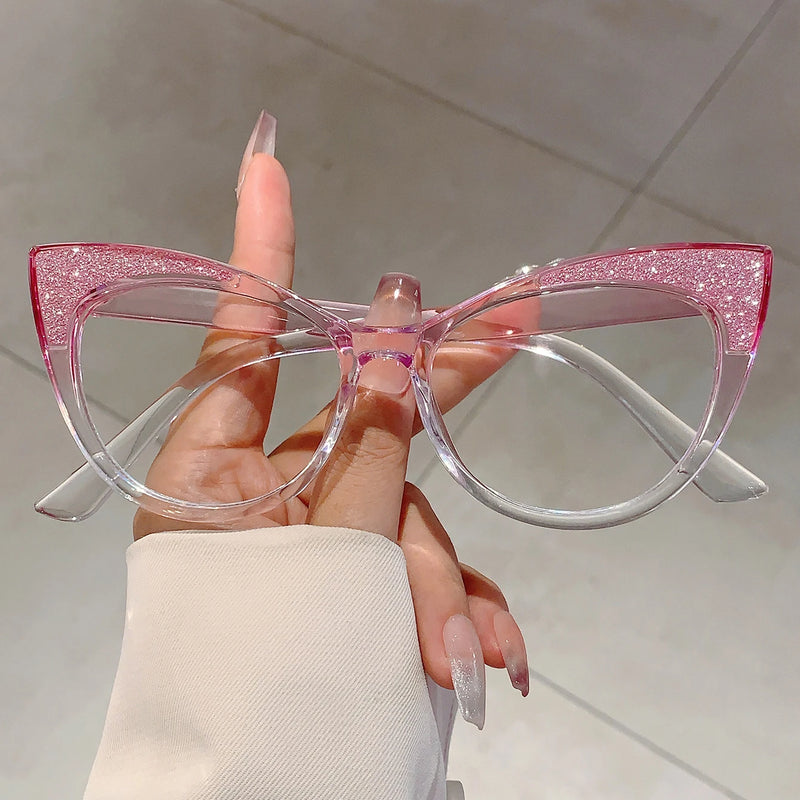 Colorful Bling Frame Cat Eye Eyeglasses