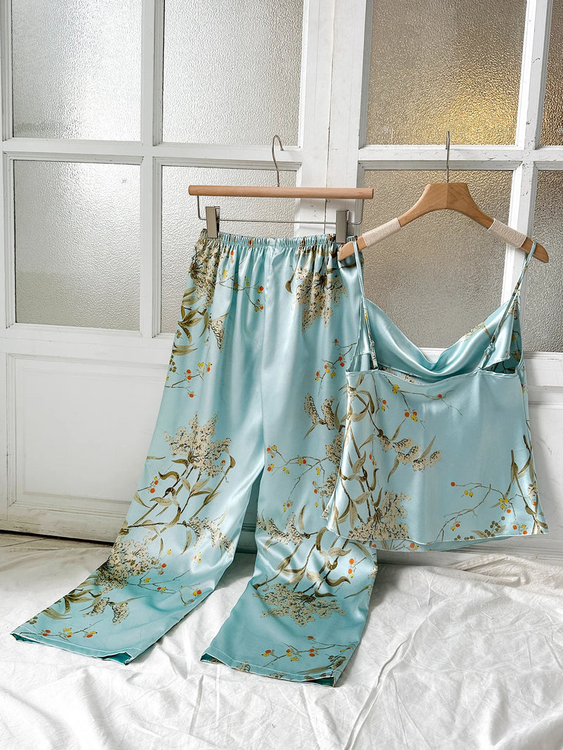 Small cherry print pajamas set