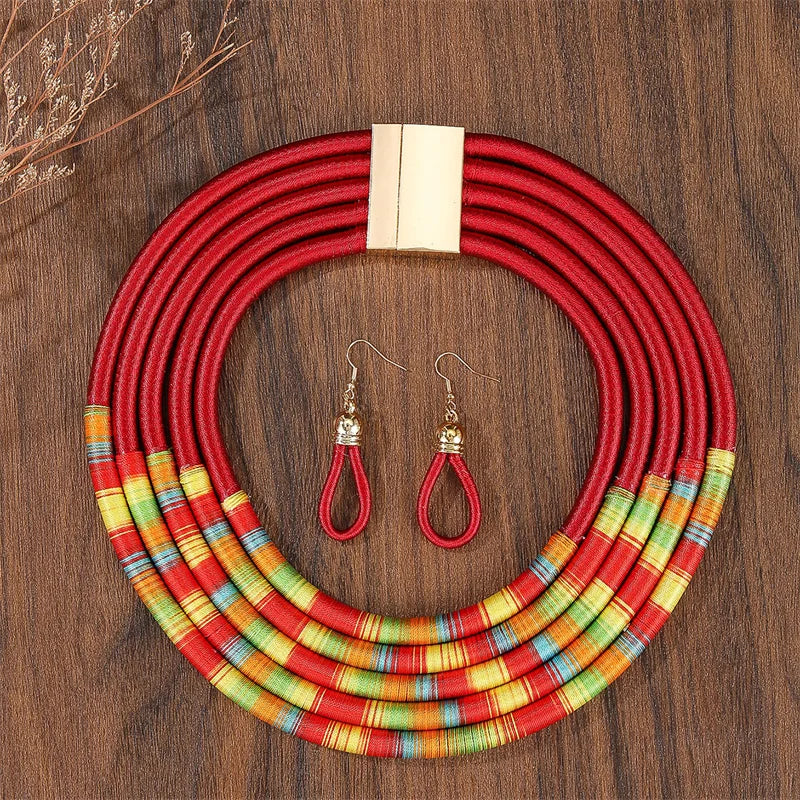 Women Necklace Earrings Multi-layer