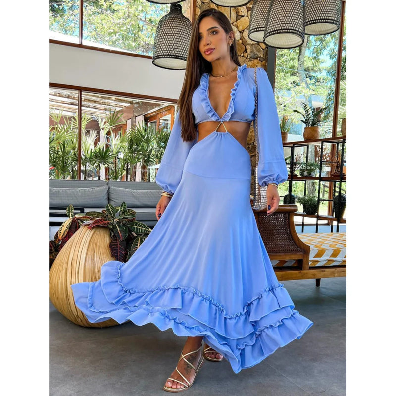 Summer Floral Swimsuit Print Belt Bathing Dress
