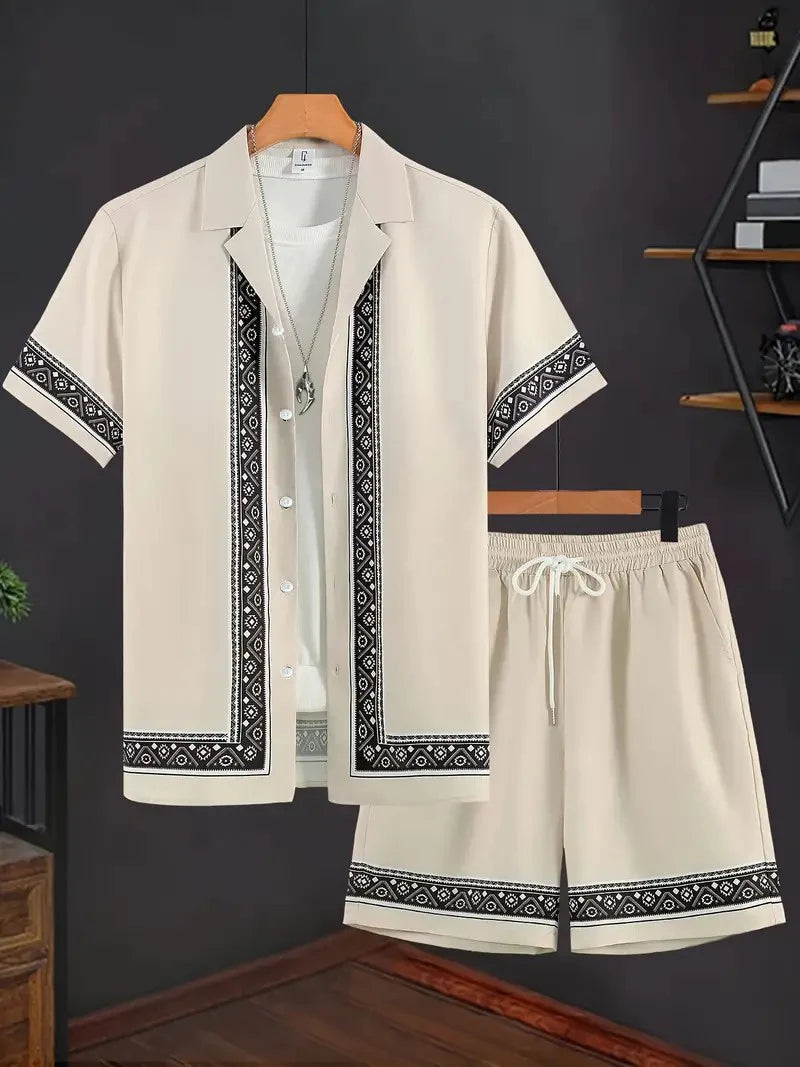 Summer Vintage Ethnic Striped 2 Pieces