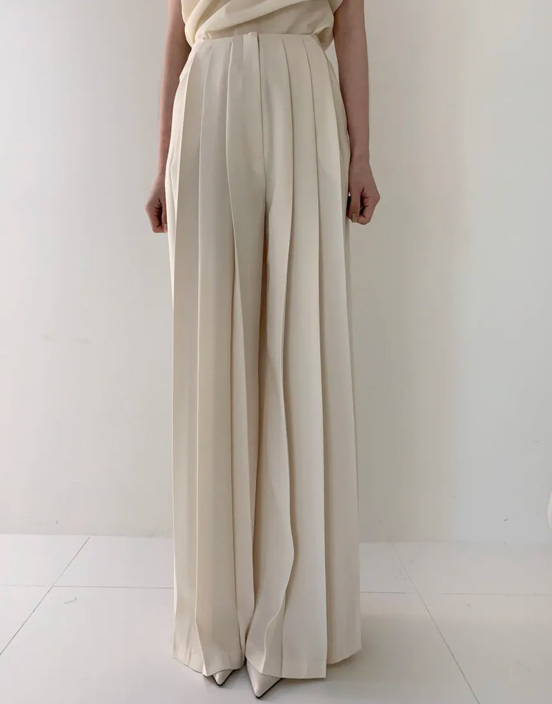 Casual Summer High Waist Ruched Wide Leg Pants
