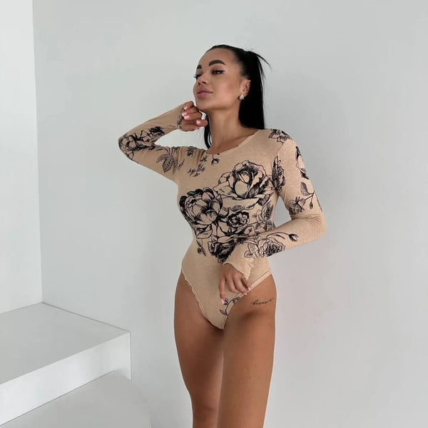 Sexy Round Neck Long Sleeve Bodycon Tshirt