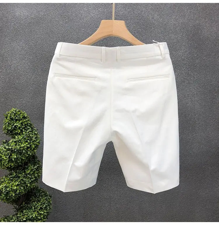 High-End Light Business Suit Slim Straight Shorts Men's