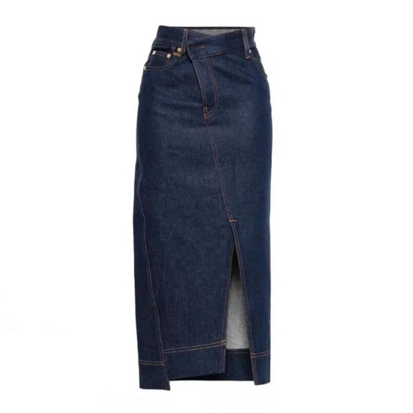 Denim High Waist Asymmetrical Skirt