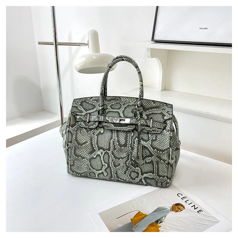 Snake Skin Pattern Hermès-Style Bag