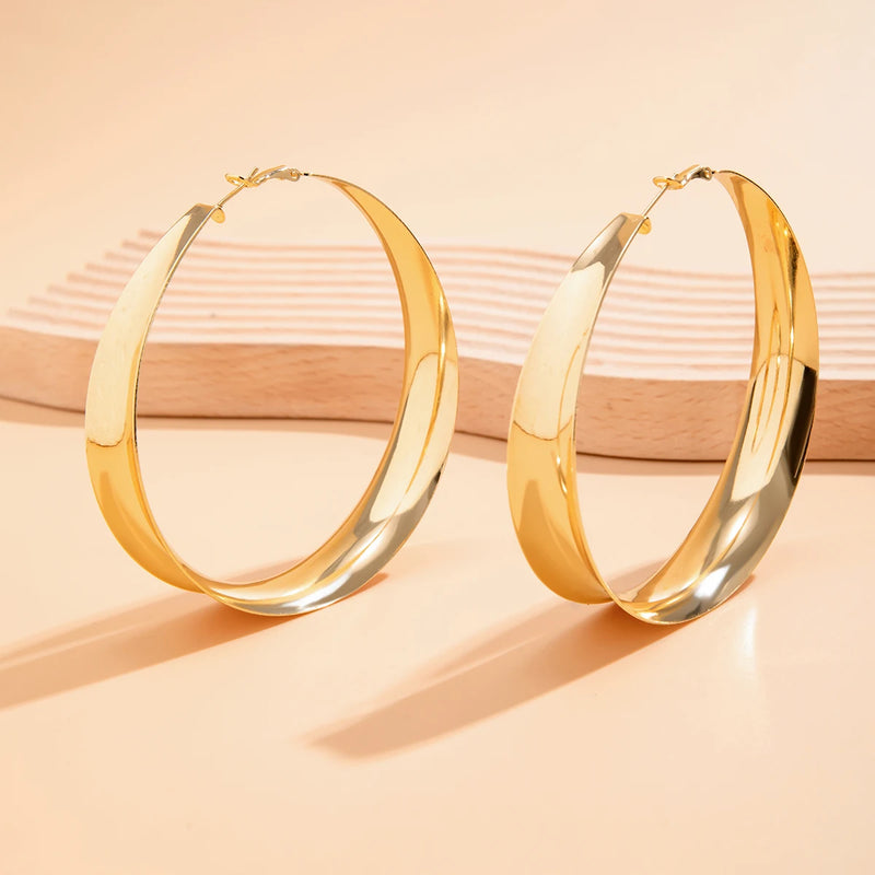 Big Hollow Out Round Hoop Earrings