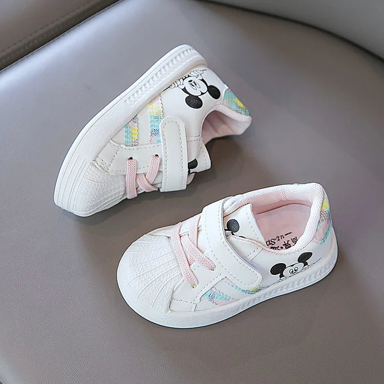 Disney White Casual Sneaker Mickey Mouse Kids Sports Shoes Toddler