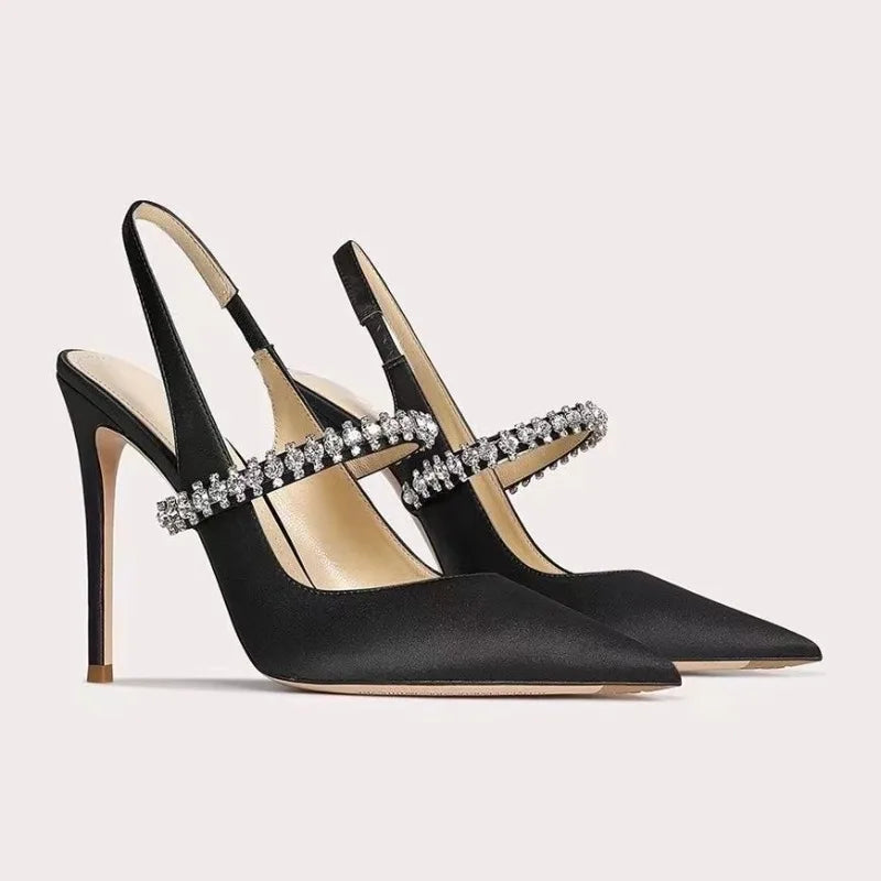 Slim Heeled Pointed High-heeled Shoes with A Headband