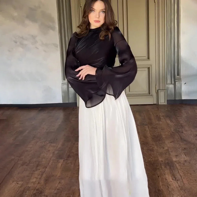 Satin Sliky Full Length Long Sleeve Soft Shiny Robe