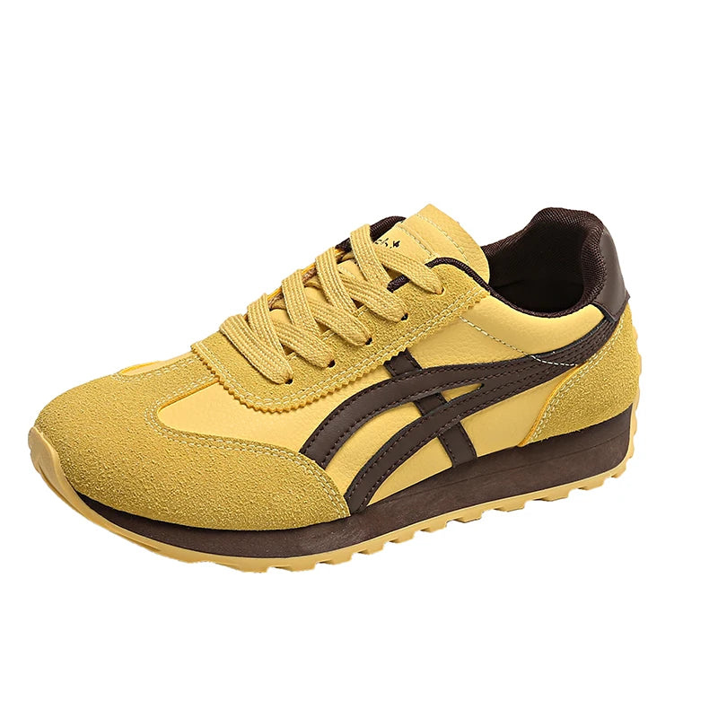 Sneakers Leather Platform Anti-Slip Running
