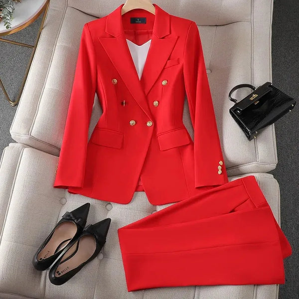 Elegant Western-Style High-End Business Attire Long-Pants Set