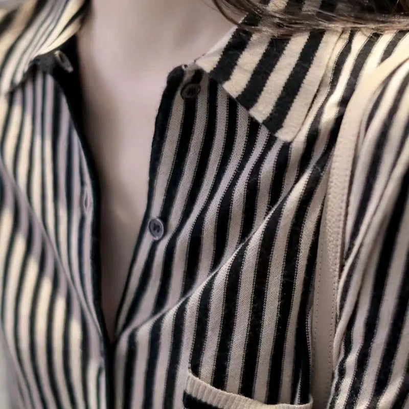 Striped Early Spring Simple Knitted Shirt