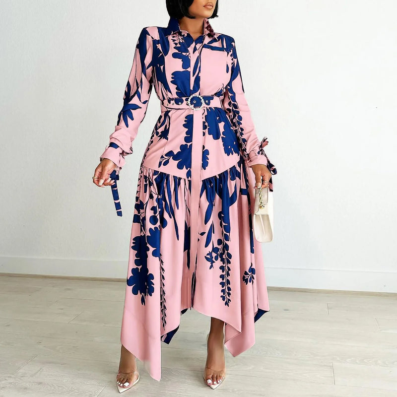 Spring Casual Printed Irregular Maxi Dress