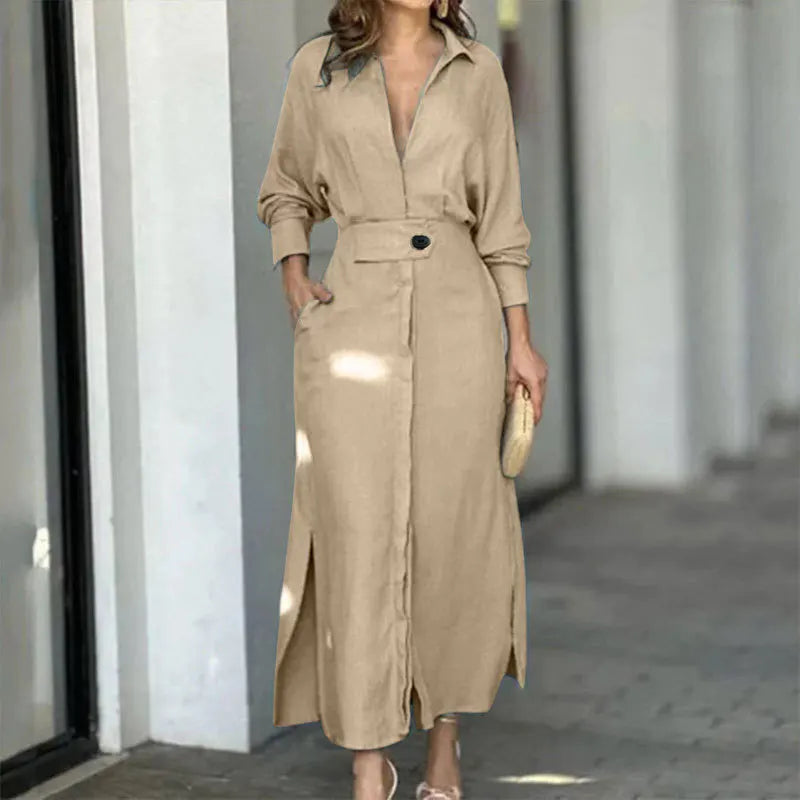 Boho Sexy V-neck Flare Long Sleeve Maxi Dress