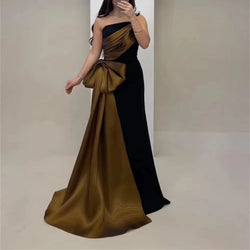 CAMINA Neck Ruched Sleeveless Mermaid Dress