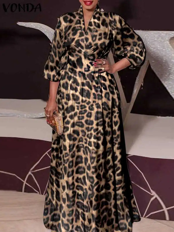 Elegant Leopard Print Dress
