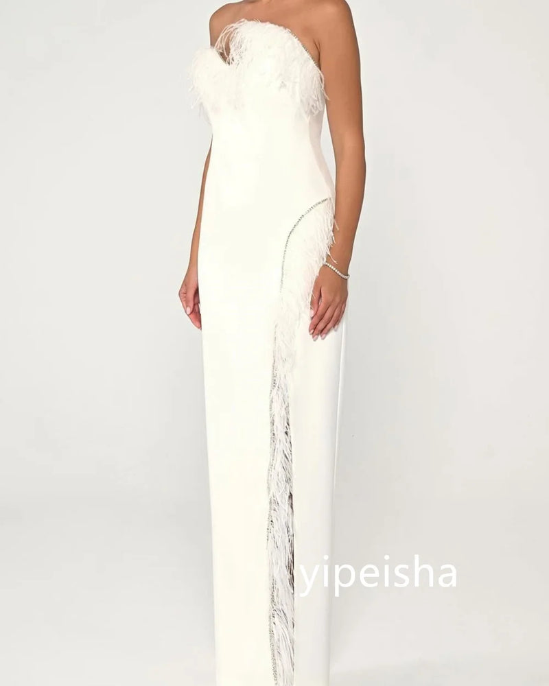 CAMINA Exquisite Jersey A-line Strapless Midi Dress