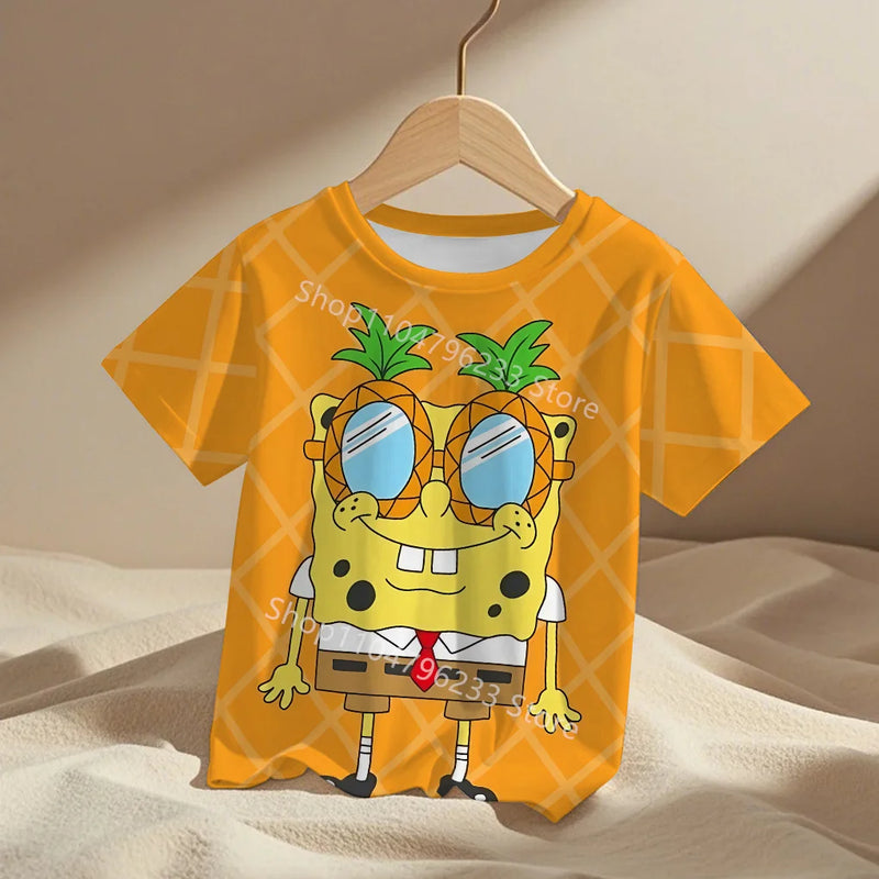 Cute cartoon SpongeBob Male T-Shirt Top