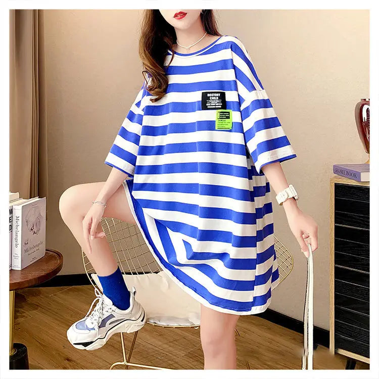 Street Casual Bow Patchwork T Shirt Dress