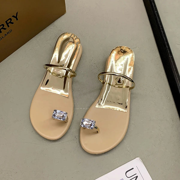 Women's Low Heel Sandals Summer Slippers