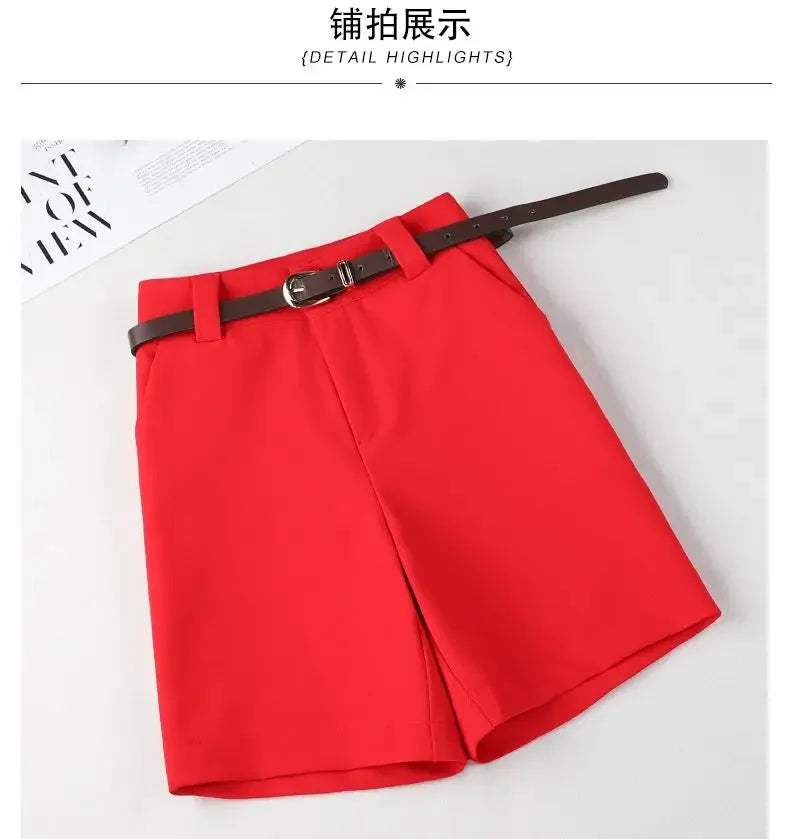 Summer Thin Four-point Slim High Waist A-line Casual Wide-leg Short