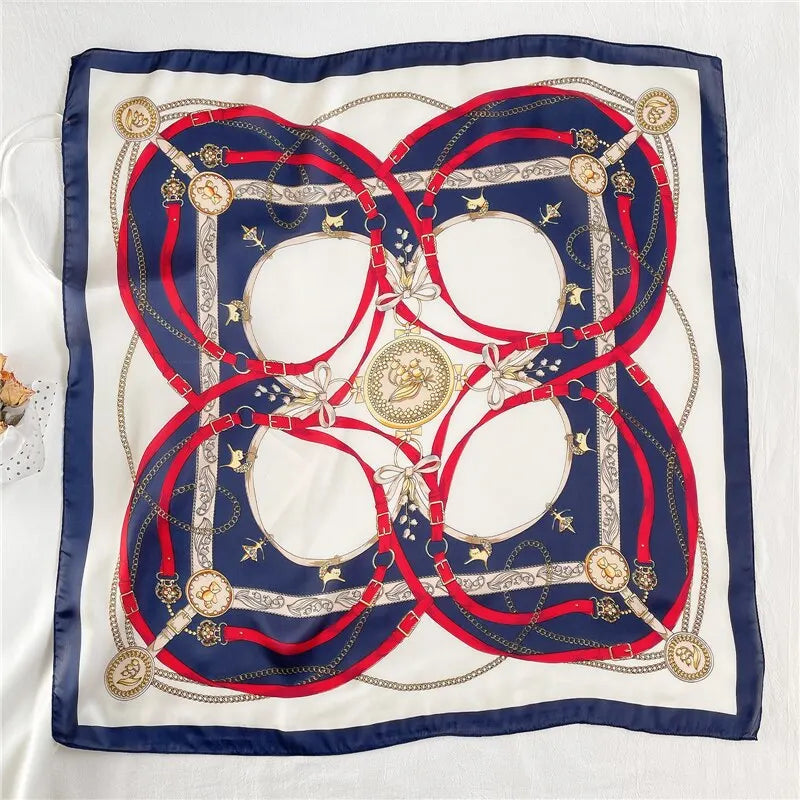 Satin Bandana Print Scarves