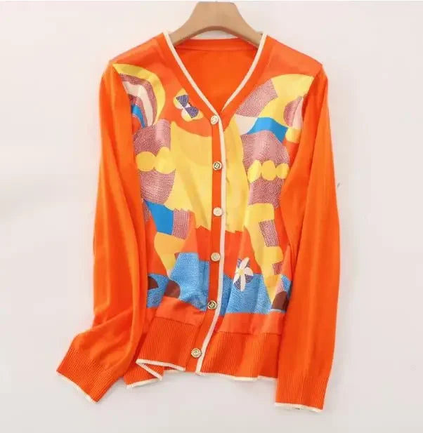 Vintage Cardigans Spring Autumn Thin Knitted Tops