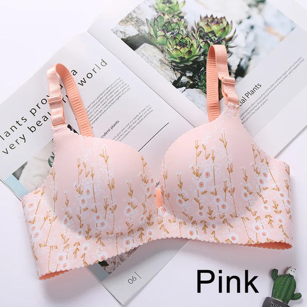 Women Seamless Floral Push Up Bras